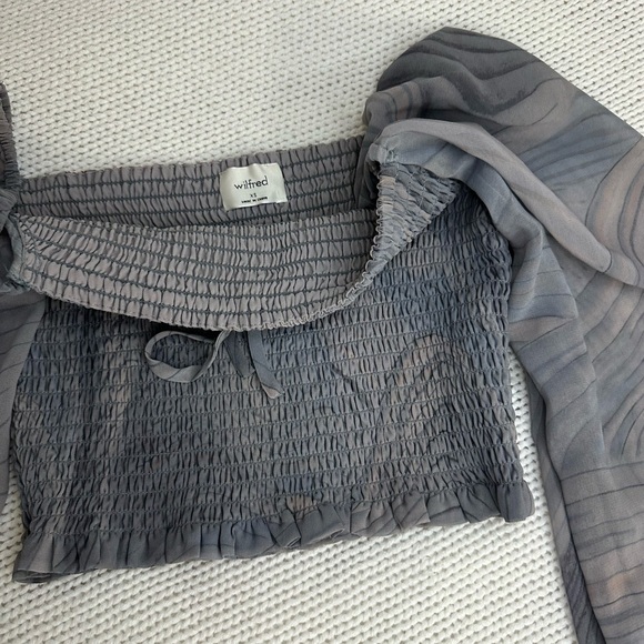 Aritzia Wilfred Saga Blouse Granite Blue Size XS - Picture 7 of 12